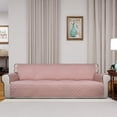 thumbnail image 2 of Housse de Sofa Matelassée Réversible 4 Places, Protecteur de Meuble Résistant à l'Eau, Housse de Canapé Lavable avec Mousse Antidérapante et Sangles Élastiques pour Enfants, Chiens, Animaux (XX Grand, Rose/beige), 2 of 7