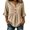 Khaki, variant on Houndstooth Peplum Blouse 3/4 Sleeve V Neck 2026 Cute Tops Cotton Button down Shirts Summer V-Neck Printing Casual Flowy Pleated Blouse Pink L