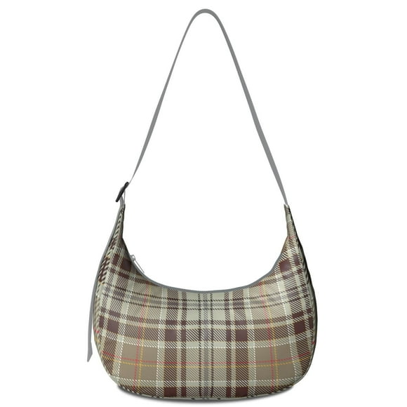 Vintage Checkered Corduroy Shoulder Bag for Women Abstract Plaid Print Crossbody Purse with Adjustable Strap Compact Travel Bag for Office or Everyday Use