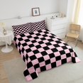 thumbnail image 3 of Erosebridal Checkered Gingham Bedding Twin Comforter Set, Blue White Down Comforter, Rectangle Geometry Decor, Ultra Soft, 3 of 8