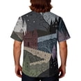 thumbnail image 4 of Domuza Halloween Scrub Shirt Men Witch Castle Pattern Casual Short Sleeve V Neck Shirts Stylish Comfort Funny Medical Tops with 3 Pocket Green M, 4 of 6