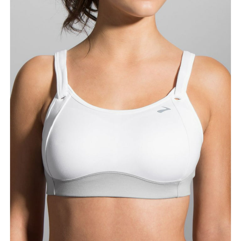 Stylish and Supportive Brooks Fiona Bra - Sterling/White