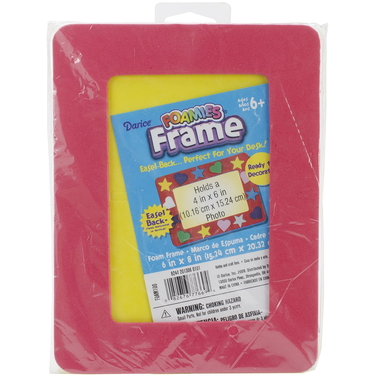 Assorted Colors 6 by 8-Inch W/4X6 Opening Darice Foamie Frames
