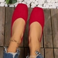 thumbnail image 4 of Viluyesy Womens Flats Shoes, Soft Sole Square Toe Slip-On Shallow Dressy Work Office Ballet Flats Red US9, 4 of 9