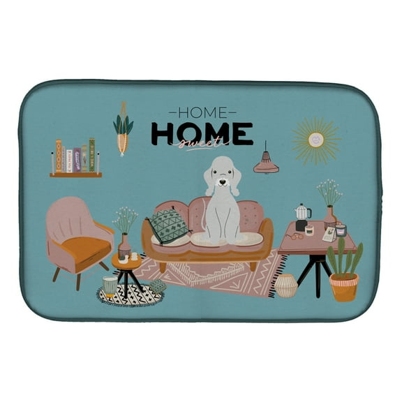 Carolines Treasures CK7935DDM Blue Bedlington Terrier Sweet Home Dish Drying Mat 14 x 21" multicolor