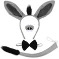 thumbnail image 1 of 1 Set of Donkey Costume Props Including Donkey Ear Headband Tail Bowtie and Nose Decor, 1 of 3