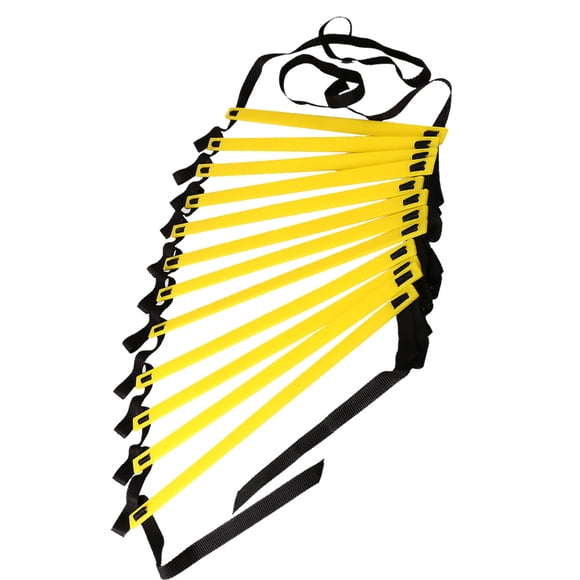fastboy Training Ladder with Carry Bag Fitness Football Stair Jumping Step Speed Ladders Strap Adjustable Drills Equipment Household Yellow 2M