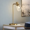 thumbnail image 3 of Evelyn&Zoe Granville 21" Tall Table Lamp with Glass Shade, Brass/Clear, 3 of 8