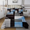 thumbnail image 1 of Erosebridal Chic Abstract Quilt Sets for King Size Bed, Blue Bed Set, Rectangle Geometry Decor 3 Pieces, 1 of 5