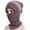 A Purple, variant on Women Winter Beanie Hats One-Piece Fleece Lined Knit Balaclavas Mask Set Skull Neck Circle Scarf Ski Snow Hat Cap with Pompom (B Khaki)
