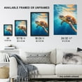 thumbnail image 4 of Sea Turtle Barbados Marine Swimming Blue Clear Water Artwork Framed Wall Art Print A4, 4 of 5
