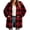 Red Buffalo Plaid, variant on Livrdious Women Plaid Fleece Jackets Oversized Long Sleeve Outwear Jacket Zipper Warm Fall Winter Coats with Pockets