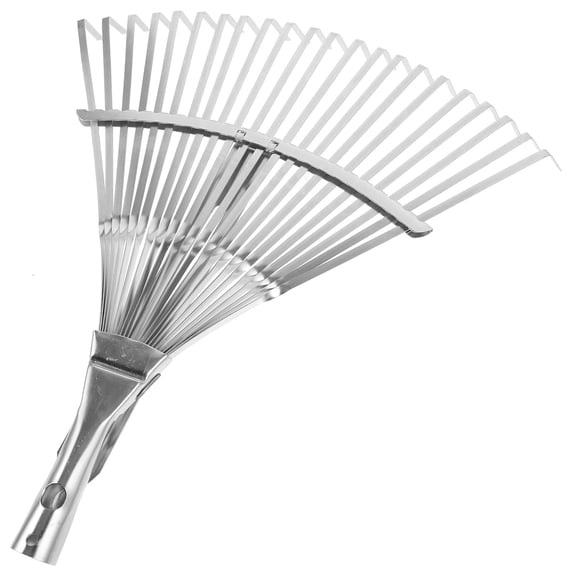 OATIPHO Adjustable Stainless Steel Garden Rake, Plated Silver, Fine Craftsmanship, Gardening Use