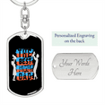 thumbnail image 2 of Best Mom Dad Stainless Steel or 18k Gold Premium Swivel Dog Tag Keychain, 2 of 16