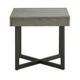 thumbnail image 6 of Weston Home Nadian Wood and Black Metal One Drawer End Table, Gray, 6 of 8