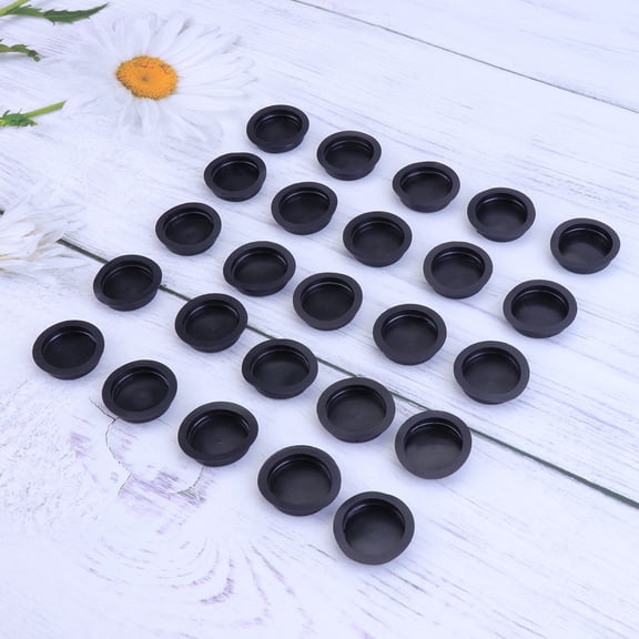 CTIRCHIU 100Pcs Rubber Plugs for Piggy Bank Bottom Plug Black PVC Round 3.30x3.30x0.70cm