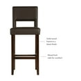 thumbnail image 5 of Linon Jevon 30" Indoor Wood Bar Stool, Dark Brown Faux Leather, 5 of 12
