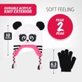thumbnail image 5 of PEAK 2 PEAK Girls Panda Beanie Hat Glove Set, 5 of 6