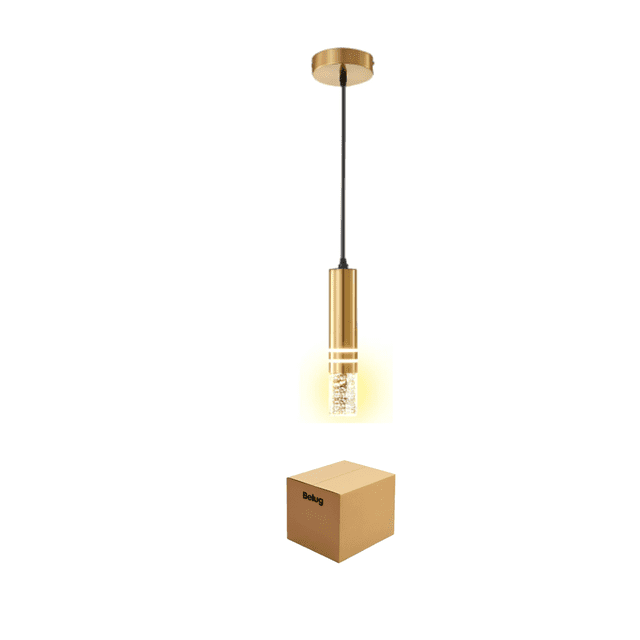Lámpara Colgante Moderna Led Dorada Regulable De Cristal Belug Dorado