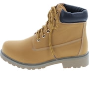 Nature Breeze Womens Terrain Leatherette Multi Color Padded Collar Hard Toe Boot - Wheat