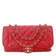 thumbnail image 1 of Pre-Owned Chanel Mademoiselle Chic Flap Medium Leather Shoulder Bag Red, 1 of 15