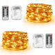 thumbnail image 1 of Paquete de 2 luces navideñas con batería y mando a distancia, cadena de luces de 16 pies, 50 LED para decoración de jardín y jardín, 1 of 6