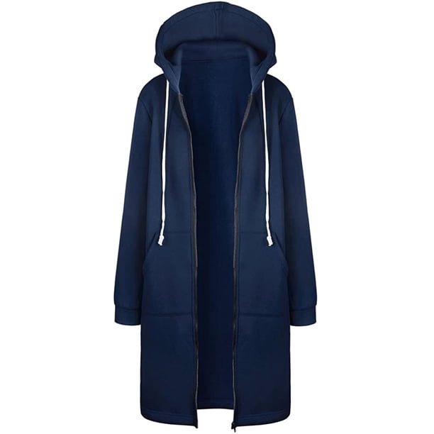 Sudadera con capucha abierta con cremallera cálida suelta para mujer, abrigo largo, chaqueta, prendas de vestir Ormromra CJWUS-3597