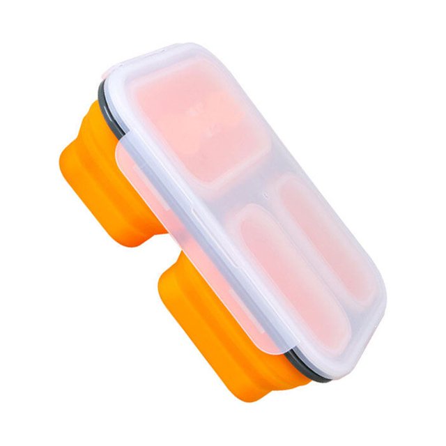 Fiambrera Ounissouiy Silicona Plegable Naranja