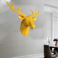 thumbnail image 6 of Deer Head Antlers Stag Statue Art Accessories Home Decor Statue Stag Head Geometrical Wall Mount Modern Gift For Gallery Cabinet Office Yellow, 6 of 7