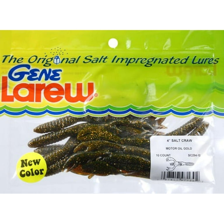 Gene Larew Salt Craw 4 10 Per Bag Motor Oil Gold 