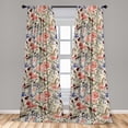 thumbnail image 4 of Ambesonne Floral Curtains, Scattered Botanical Motifs, Pair of 28"x84", Cinnamon Pale Yellow, 4 of 5