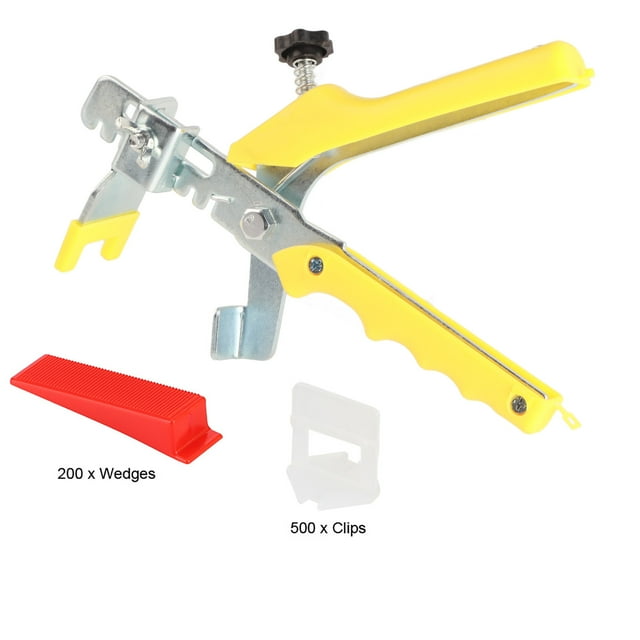 Floor Wall Plastic Tile Leveling System Tools 500 X Clips 200 X Wedges 1 X Pliers