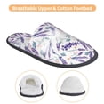 thumbnail image 3 of KLL Lavender Flowers Slippers for Women Men House Slip on Indoor Outdoor Bedroom Furry Fleece Lined Ladies Comfy Anti-Skid Rubber Hard Sole-Large, 3 of 8