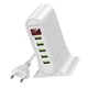 thumbnail image 5 of Methold USB de 5 puertos para pantalla LED 5V 4A estación de carga Multi USB Universal teléfono escritorio pared hogar UE EE. Blanco Enchufe de la UE 2piezas, 5 of 6