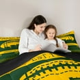 thumbnail image 4 of Feelyou Kids Rugby Bedding Comforter Set 7pcs for Boys, Green Bay Football King Bedding Sets, American Football Print Bed Sheets, Dark Green Orange Home Decor, 4 of 8