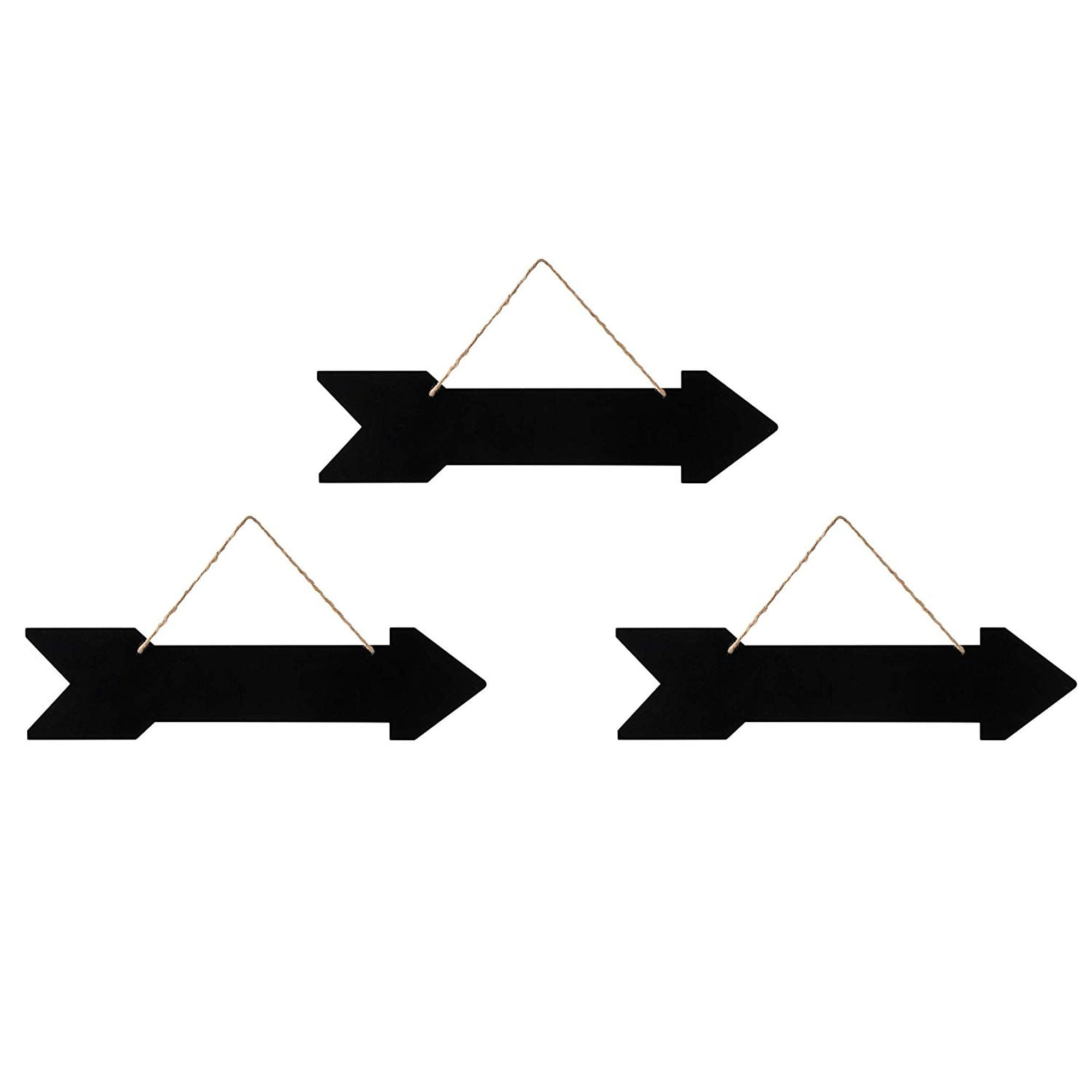 Hanging Chalkboard Sign 3Pack Directional Chalkboard Arrow, Reusable Chalk Signs, Hanging