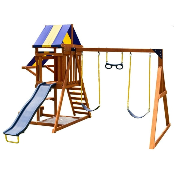 Ensemble de balançoire en bois Sportspower, 7 stations
