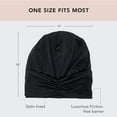 thumbnail image 2 of Satin Lined Beanie for Women - Slouchy Satin Sleep Cap | Softer Than Silk Hair Cover for Sleeping | Ultimate Night Cap for Hair Protection and Comfort - Black, 2 of 5