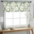thumbnail image 2 of Sage Green Spring Floral Valance Curtains for Kitchen/Living Room/Bathroom/Bedroom Window, Rod Pocket Small Topper Half Short Window Curtains Voile Sheer Scarf, Summer Botanical Farmhouse 54"x18", 2 of 8