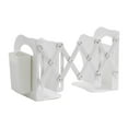 thumbnail image 2 of Adjustable Collapsible Book Ends - White Durable Plastic, Expandable & Space-Saving with Silicone Pads, Multi-Purpose for Books Magazines DVDs on Desktop, 2 of 6