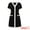 Black, variant on DARING DIVA V Neck A-Line Contrast Color Short Sleeve Trendy Dress S White