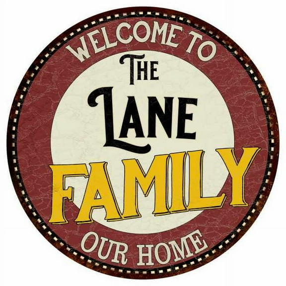 The Lane Family 14" Round Metal Sign Kitchen Game Room Decor 100140038210