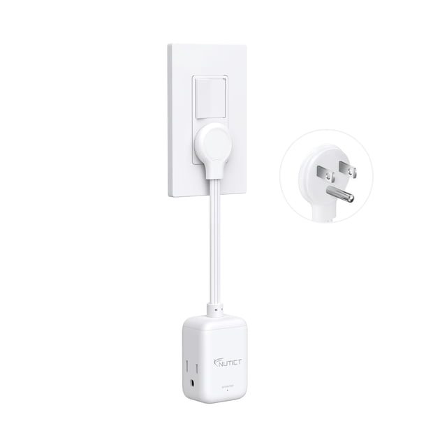 Cable de extensión NUTICT Short 15A/1875W con protector contra sobretensiones de 6 pulgadas