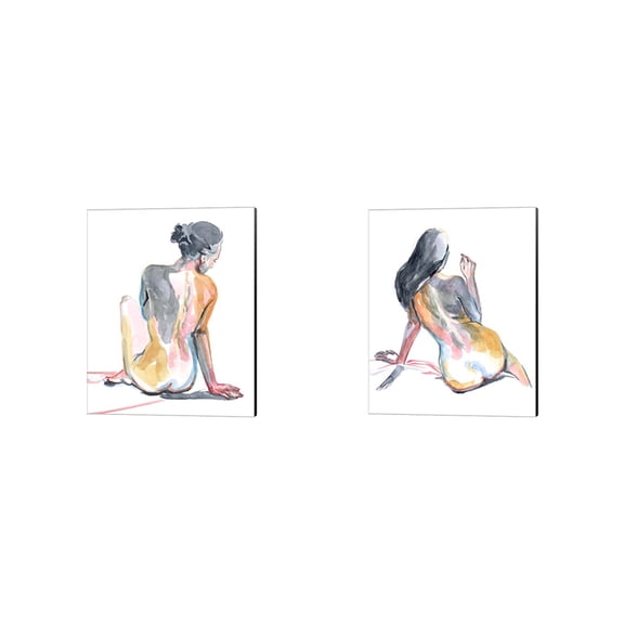 Great Art Now Colorful Shadows by Jennifer Parker 2 Piece Canvas Art Set Each 12"W x 15"H