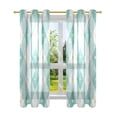 thumbnail image 2 of 2 Panels Set Blackout Curtains Thermal Insulated Sun Protection Room Darkening Drapes for Bedroom Teal Argyle Pattern, 2 of 7
