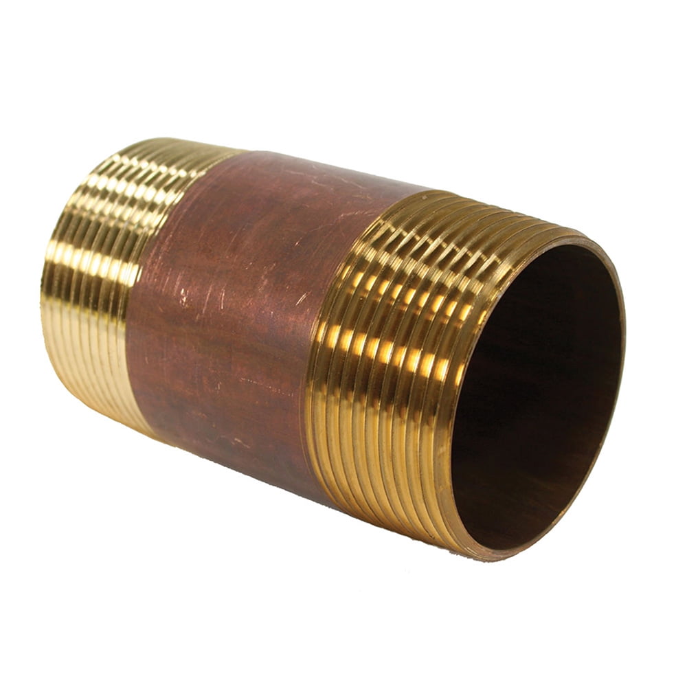 3" x 3" Red Brass Pipe Nipple, Lead Free,PartNo N31004 JonesStephens