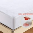 thumbnail image 2 of Split Head King 39" Waterproof mattress Protector Pad Cover Top Split Fitted Style Soft Terry Fabric White Fits Up to 18" Inch Deep Pocket Easy Washable, 2 of 4
