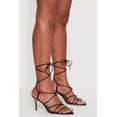 thumbnail image 2 of Women's Faux Leather Strappy Lace Up Heels, 2 of 3