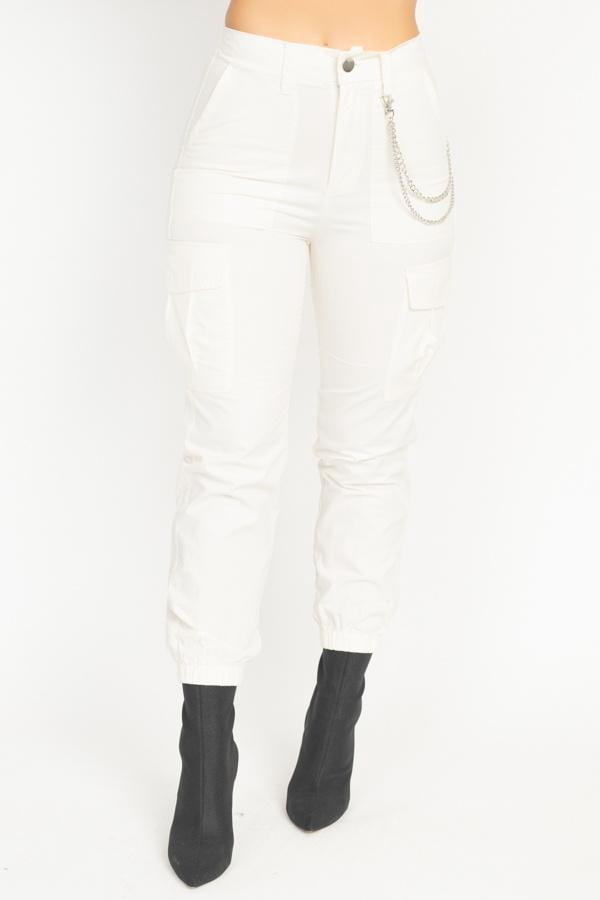 Chain Cargo Twill Jogger Pants 
