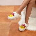 thumbnail image 4 of BERANMEY Cute Smile Face Slippers for Women Perfect Soft Plush Comfy Warm Slip-On Happy Face Slippers fo Women Indoor fluffy Smile House Slippers for Women and Men Non-slip Fuzzy Flat Slides, 4 of 9